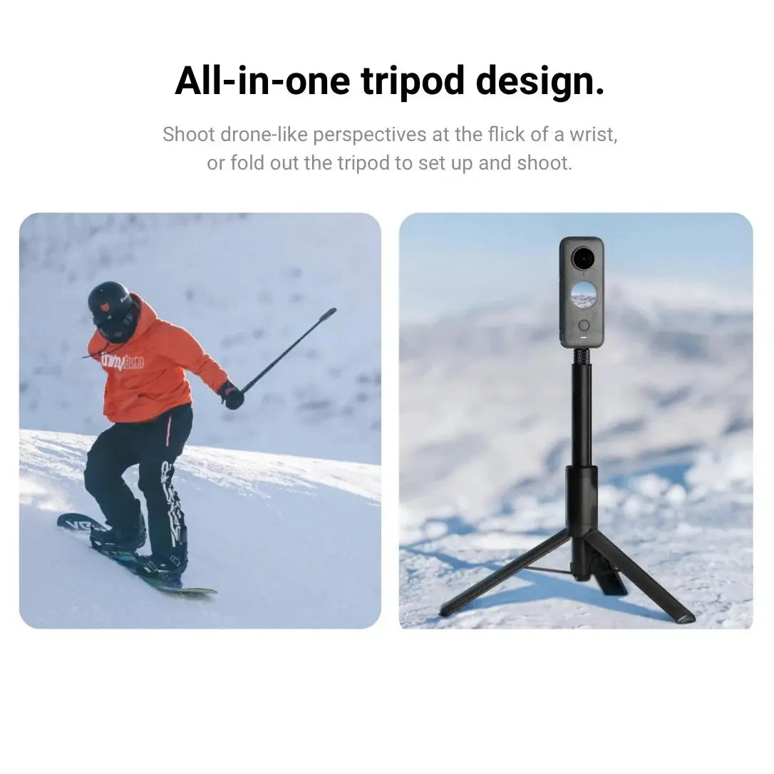 For Insta360 X4 2-in-1 Invisible Selfie Stick + Tripod Extendable For Insta360 X4 / X3 Ace Pro / Gopro 12 11 10 / DJI Action 4 3 NewGen Gadgets