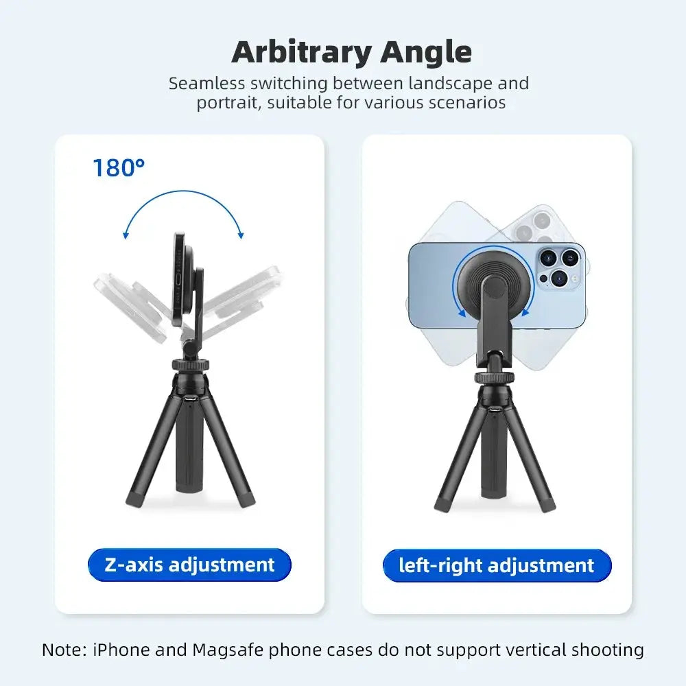 Flymile Magnetic Phone Holder Tripod Mount with 1/4" Cold Shoe for MagSafe iPhone 14 13 12 Series Camera Photographic  Accessory NewGen Gadgets