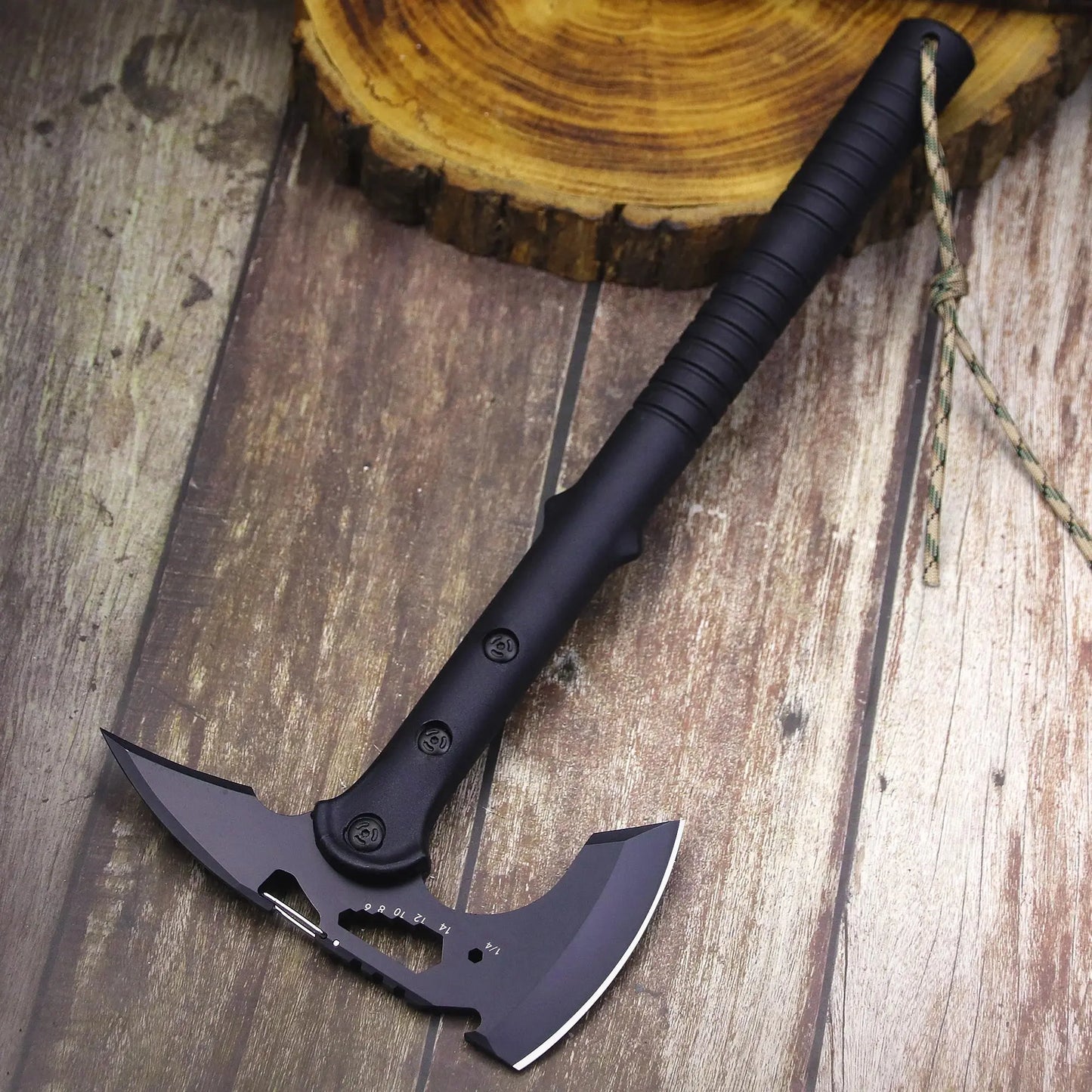 ABS handle Black 440 Outdoor tactical axe, jungle logging axe, outdoor camping self-defense rescue axe NewGen Gadgets