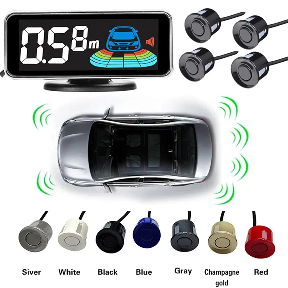 Multiple Radar Parking Sensor Kit Backlight Parktronic LED Display System Backup Monitor Detector Assistant NewGen Gadgets