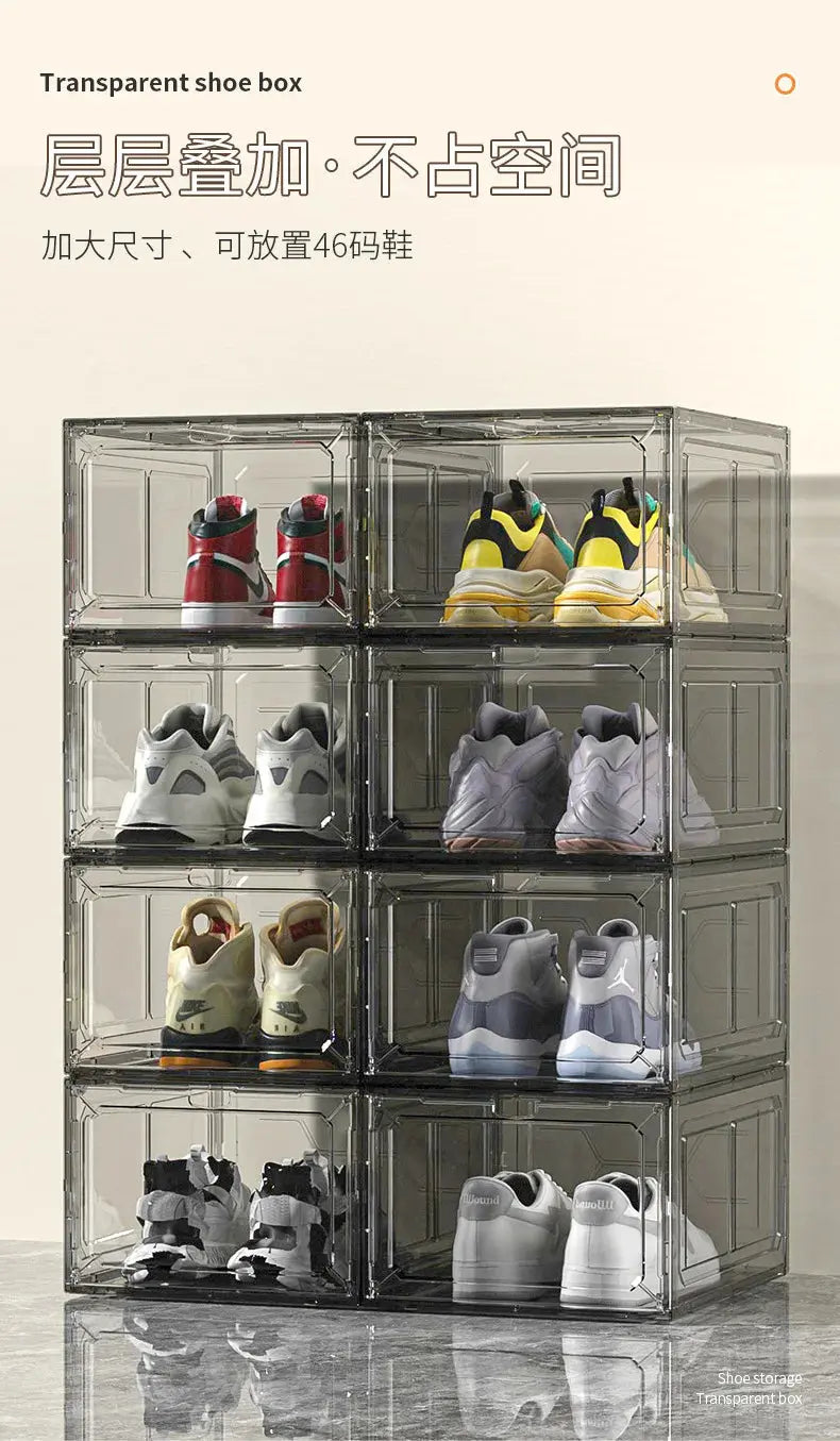 Six sided fully hard transparent shoe box storage plastic box AJ shoe storage box anti oxidation box home shoe display box NewGen Gadgets