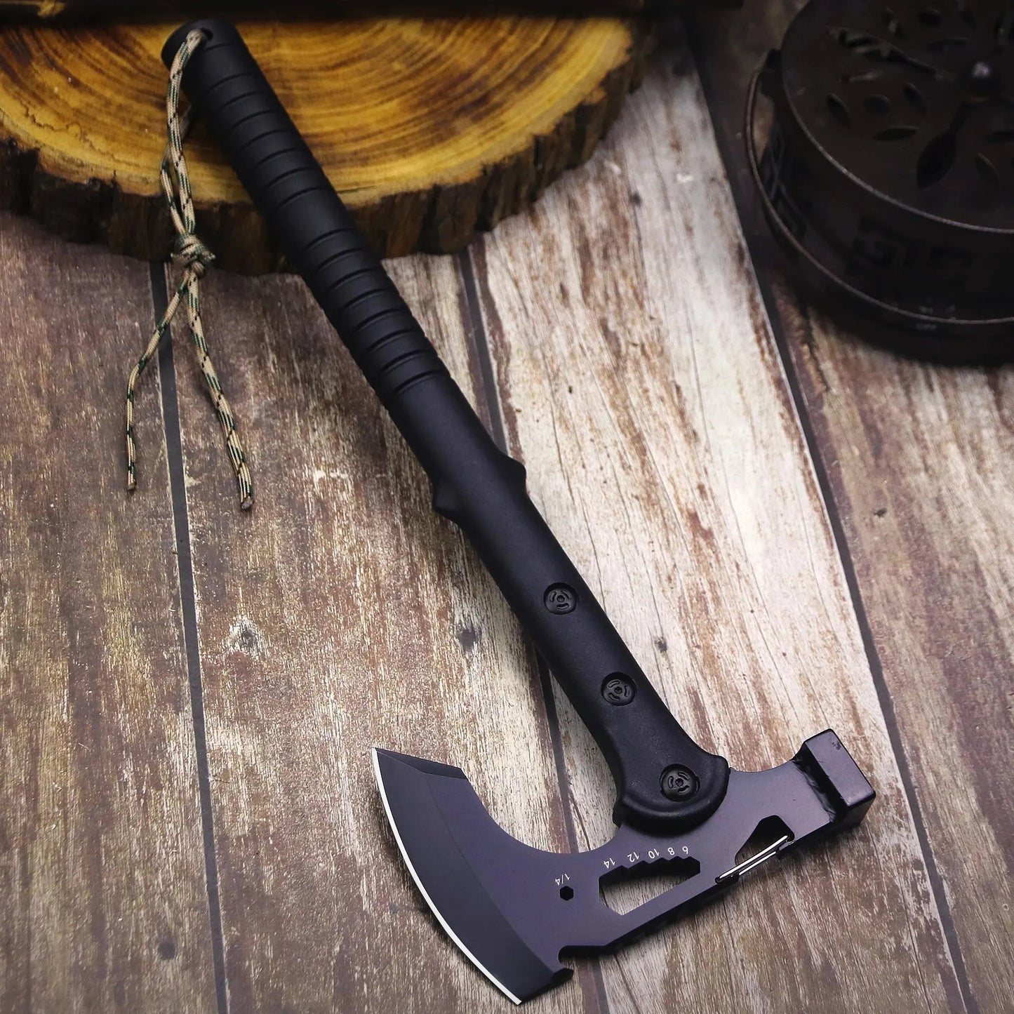 ABS handle Black 440 Outdoor tactical axe, jungle logging axe, outdoor camping self-defense rescue axe NewGen Gadgets