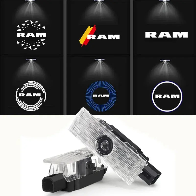 2Pcs LED for Dodge Ram Car Welcome Door Lights Signal Lamps Laser Projector Badge Accessories NewGen Gadgets