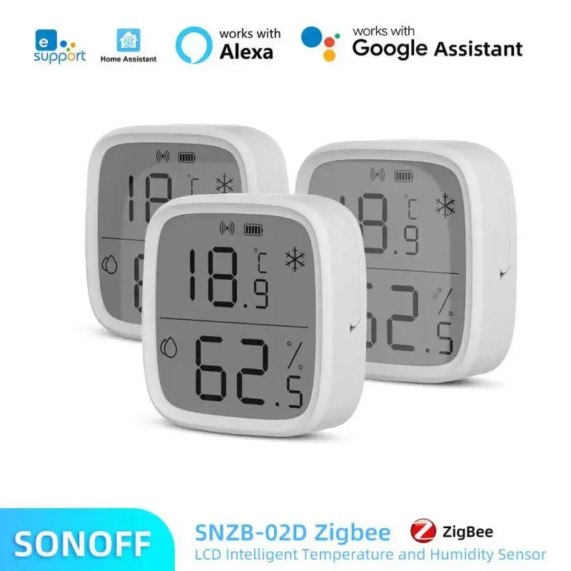 SONOFF SNZB-02D Zigbee 3.0 Humidity Temperature Sensor LCD Screen Ewelink APP Smart Home Real-time Monitoring Alexa Google Home NewGen Gadgets