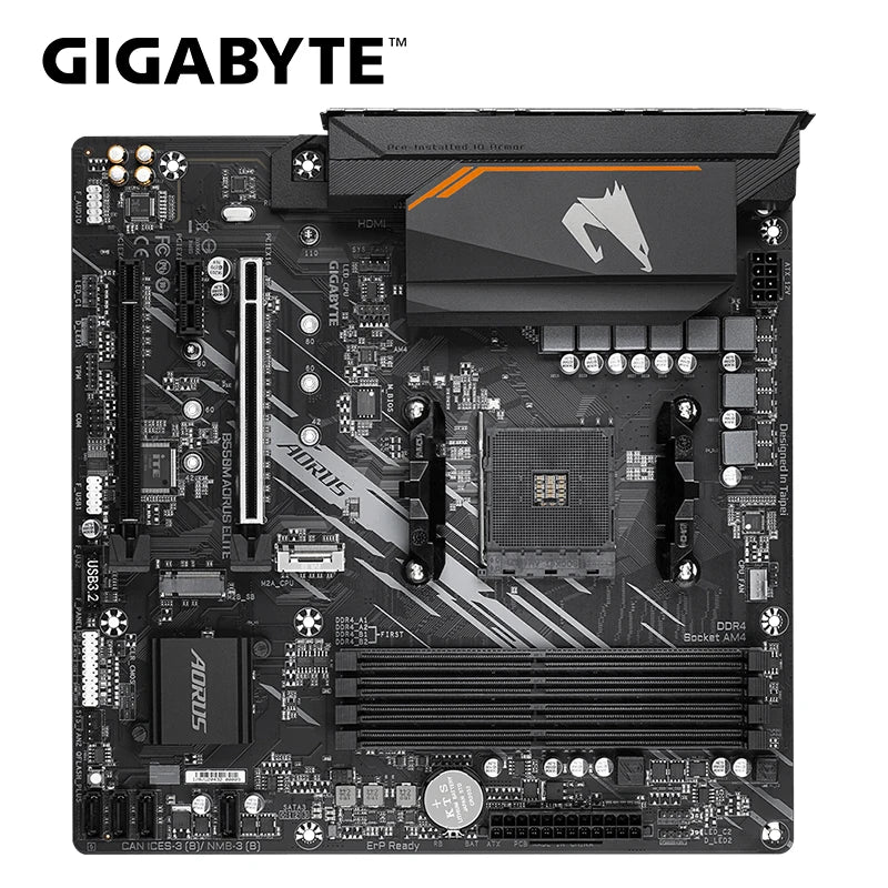 GIGABYTE New B550M AORUS ELITE Motherboard Micro-ATX Socket AM4 For Ryzen 5000 4000 3000 Series CPU Dual Channel DDR4 SATA3 M.2