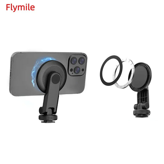 Flymile Magnetic Phone Holder Tripod Mount with 1/4" Cold Shoe for MagSafe iPhone 14 13 12 Series Camera Photographic  Accessory NewGen Gadgets