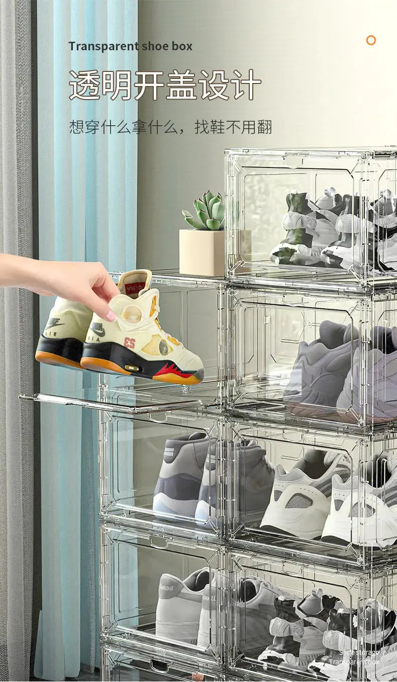 Six sided fully hard transparent shoe box storage plastic box AJ shoe storage box anti oxidation box home shoe display box NewGen Gadgets