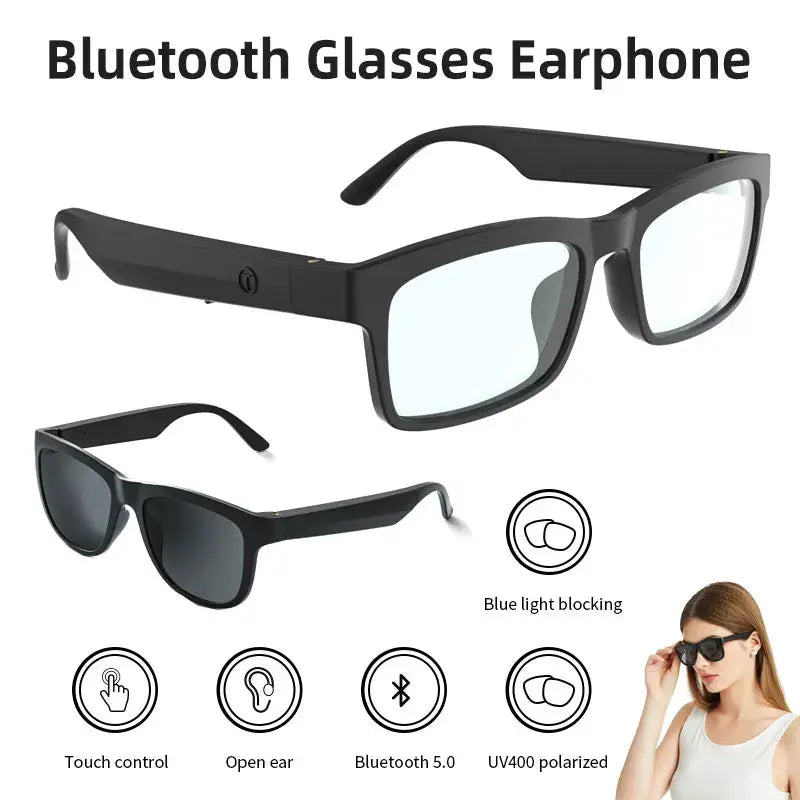 Smart Glasses Bluetooth 5.0 Earphones Wireless Headset Headphone UV400 Polarized Blue Light Blocking Music Bluetooth Eyeglassess NewGen Gadgets