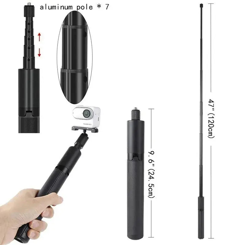 For Insta360 X4 2-in-1 Invisible Selfie Stick + Tripod Extendable For Insta360 X4 / X3 Ace Pro / Gopro 12 11 10 / DJI Action 4 3 NewGen Gadgets