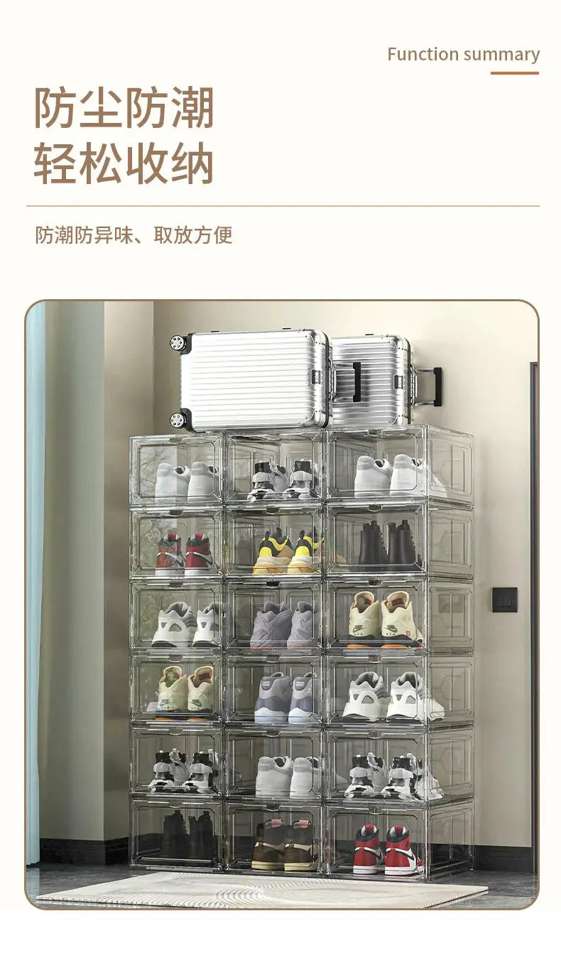 Six sided fully hard transparent shoe box storage plastic box AJ shoe storage box anti oxidation box home shoe display box NewGen Gadgets