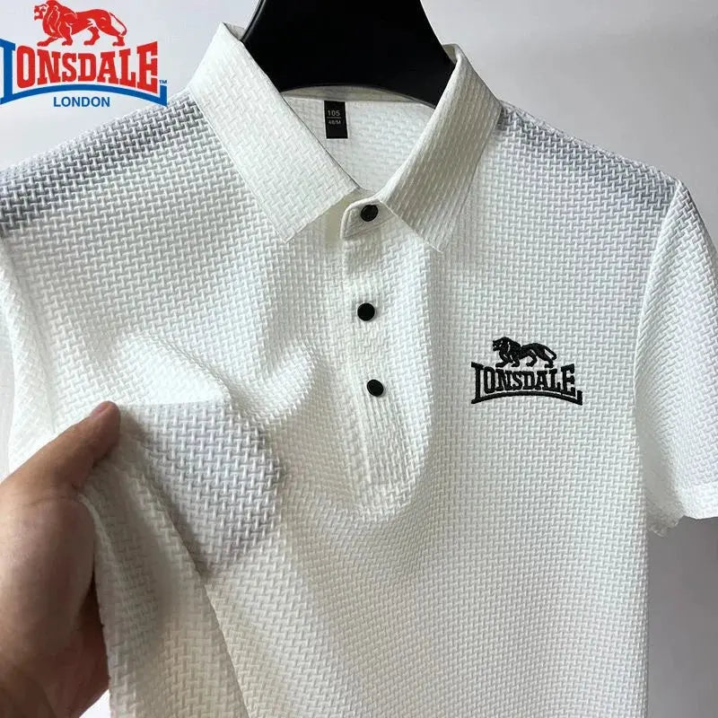 New Summer Embroidered LONSDALE Polo Shirt Men's Short Sleeve Breathable Top Business Casual Sweat-absorbing Polo-shirt for Men NewGen Gadgets