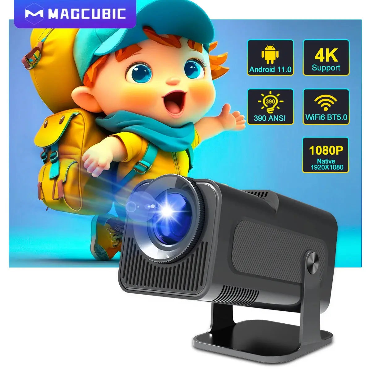 Magcubic 4K Android 11 Projector Native 1080P 390ANSI HY320 Dual Wifi6 BT5.0 1920*1080P Cinema portable Projetor upgrated HY300 NewGen Gadgets