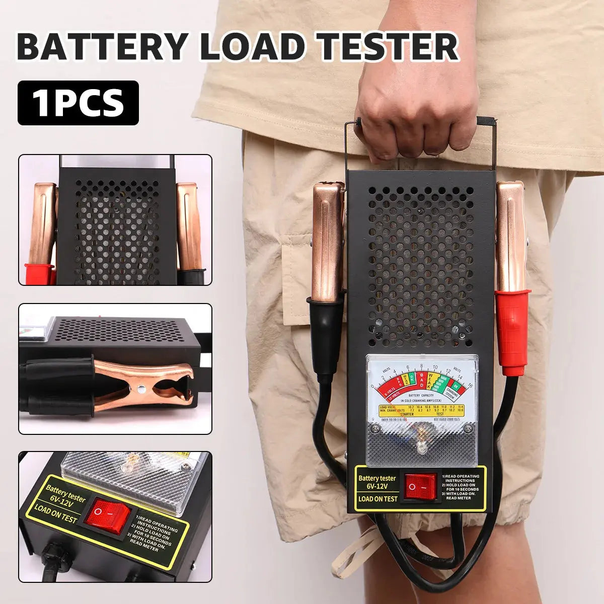 Car Battery Load Tester 6V-12V 100Amp Automotive Battery Load Checker 1000 CCA Max Portable Battery Charging System for Truck RV NewGen Gadgets