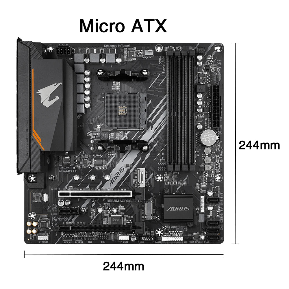 GIGABYTE New B550M AORUS ELITE Motherboard Micro-ATX Socket AM4 For Ryzen 5000 4000 3000 Series CPU Dual Channel DDR4 SATA3 M.2