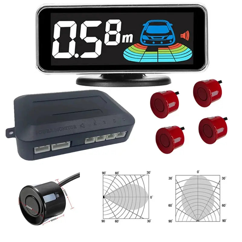 Multiple Radar Parking Sensor Kit Backlight Parktronic LED Display System Backup Monitor Detector Assistant NewGen Gadgets