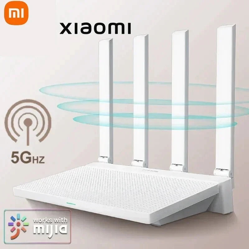 2024 NEW Original Xiaomi AX3000T Router 2.4GHz 5GHz 1.3GHz CPU 2X2 160MHz WAN LAN LED NFC Connection for Home Office Games Mi