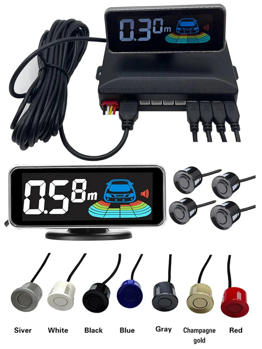 Multiple Radar Parking Sensor Kit Backlight Parktronic LED Display System Backup Monitor Detector Assistant NewGen Gadgets