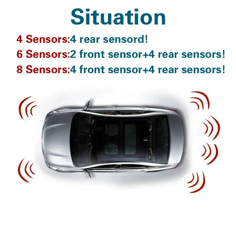 Multiple Radar Parking Sensor Kit Backlight Parktronic LED Display System Backup Monitor Detector Assistant NewGen Gadgets