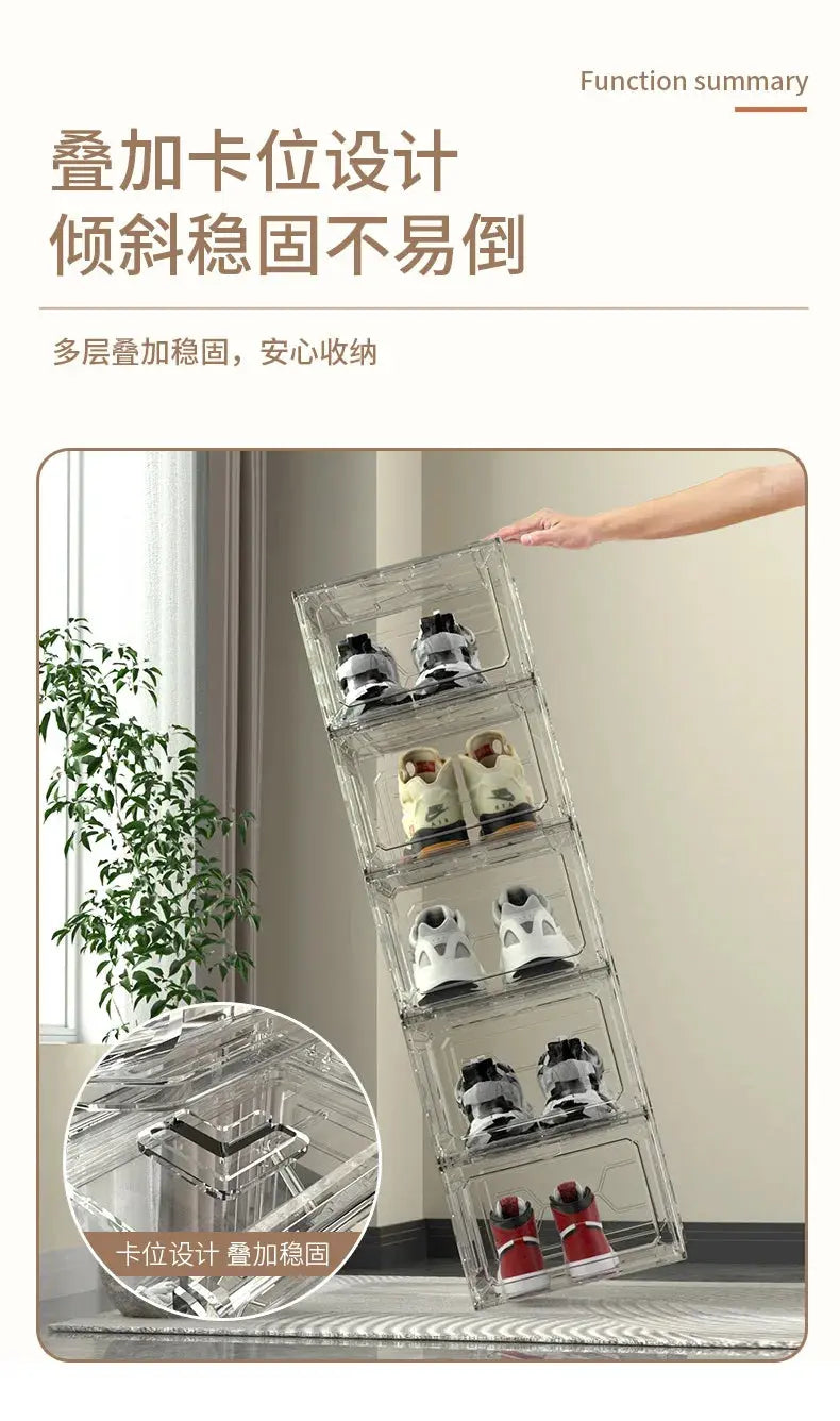 Six sided fully hard transparent shoe box storage plastic box AJ shoe storage box anti oxidation box home shoe display box NewGen Gadgets