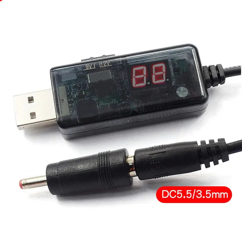 USB Boost Converter DC 5V to 9V 12V USB Step-up Converter Cable + 3.5x1.35mm Connecter For Power Supply/Charger/Power Converter NewGen Gadgets