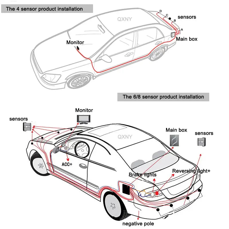 Multiple Radar Parking Sensor Kit Backlight Parktronic LED Display System Backup Monitor Detector Assistant NewGen Gadgets