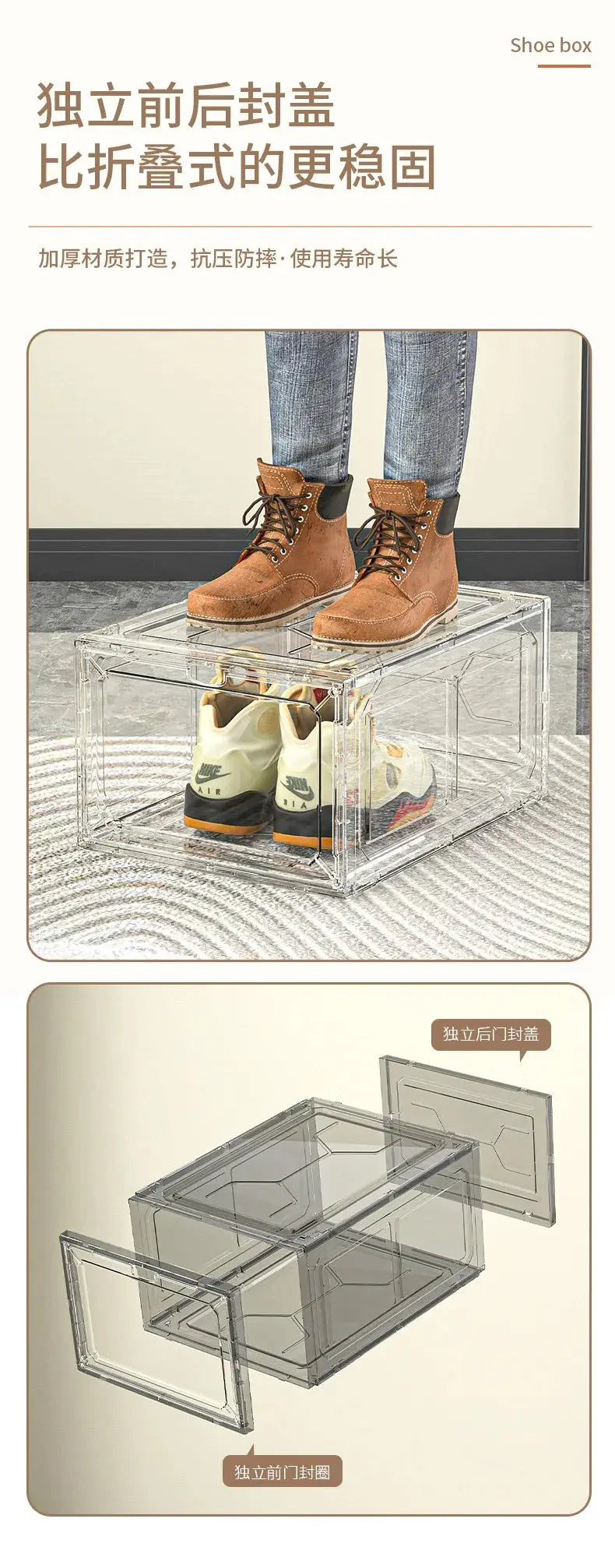 Six sided fully hard transparent shoe box storage plastic box AJ shoe storage box anti oxidation box home shoe display box NewGen Gadgets