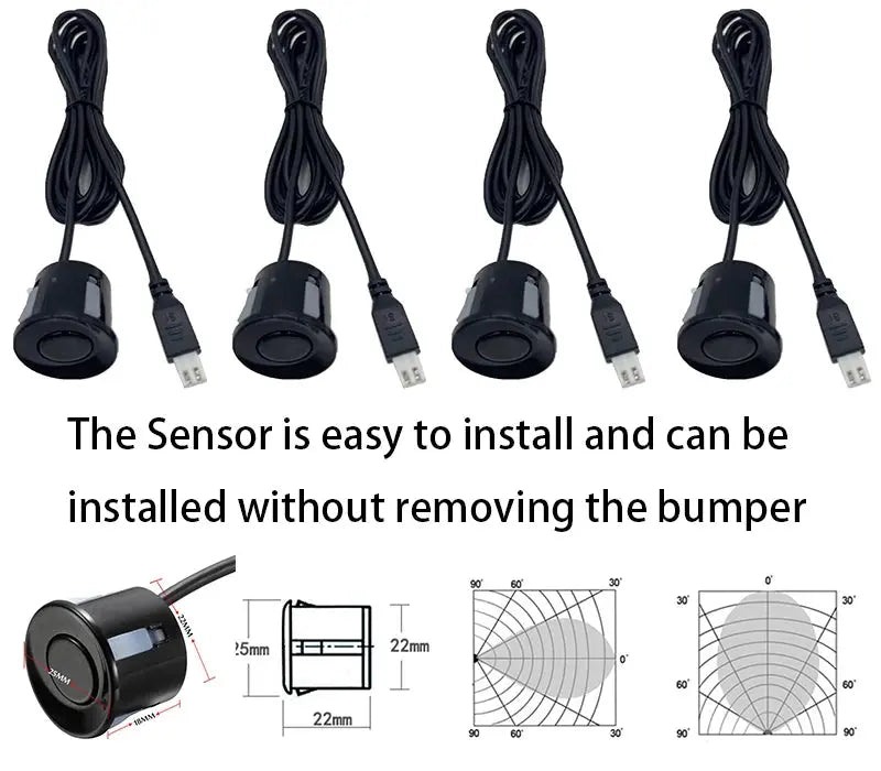 Multiple Radar Parking Sensor Kit Backlight Parktronic LED Display System Backup Monitor Detector Assistant NewGen Gadgets