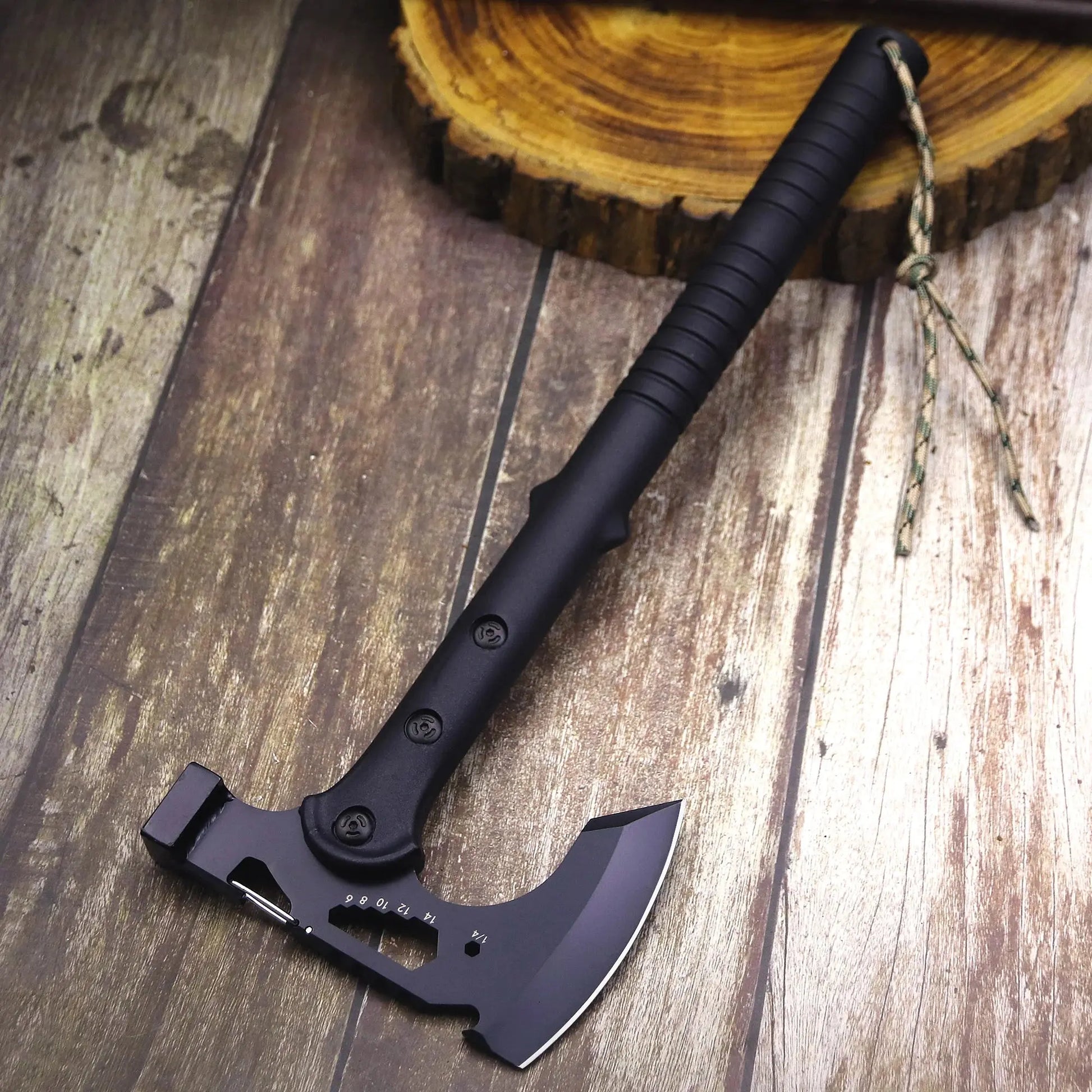 ABS handle Black 440 Outdoor tactical axe, jungle logging axe, outdoor camping self-defense rescue axe NewGen Gadgets