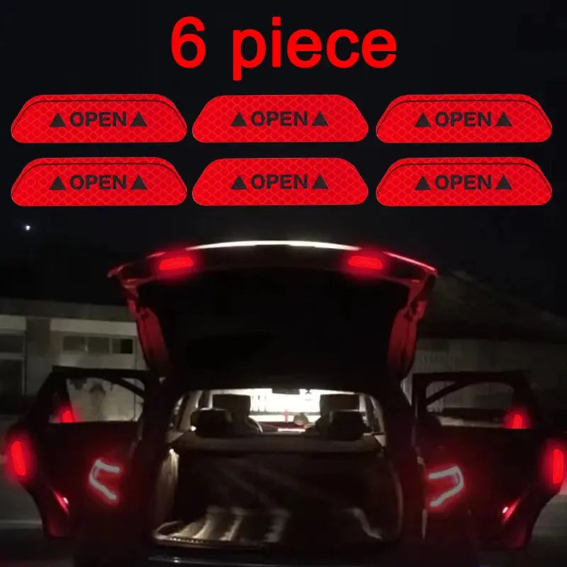 6 Piece Car Reflective Strips Warning Stickers For Lada granta vesta kalina priora niva xray largus Opel Astra H G J zafira NewGen Gadgets