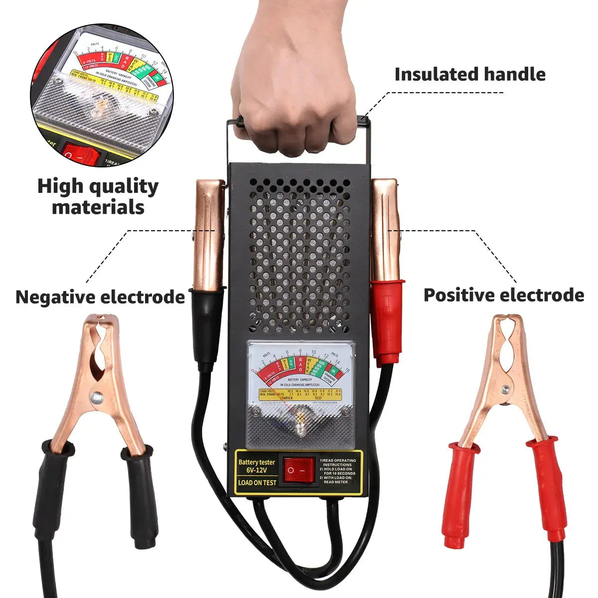 Car Battery Load Tester 6V-12V 100Amp Automotive Battery Load Checker 1000 CCA Max Portable Battery Charging System for Truck RV NewGen Gadgets