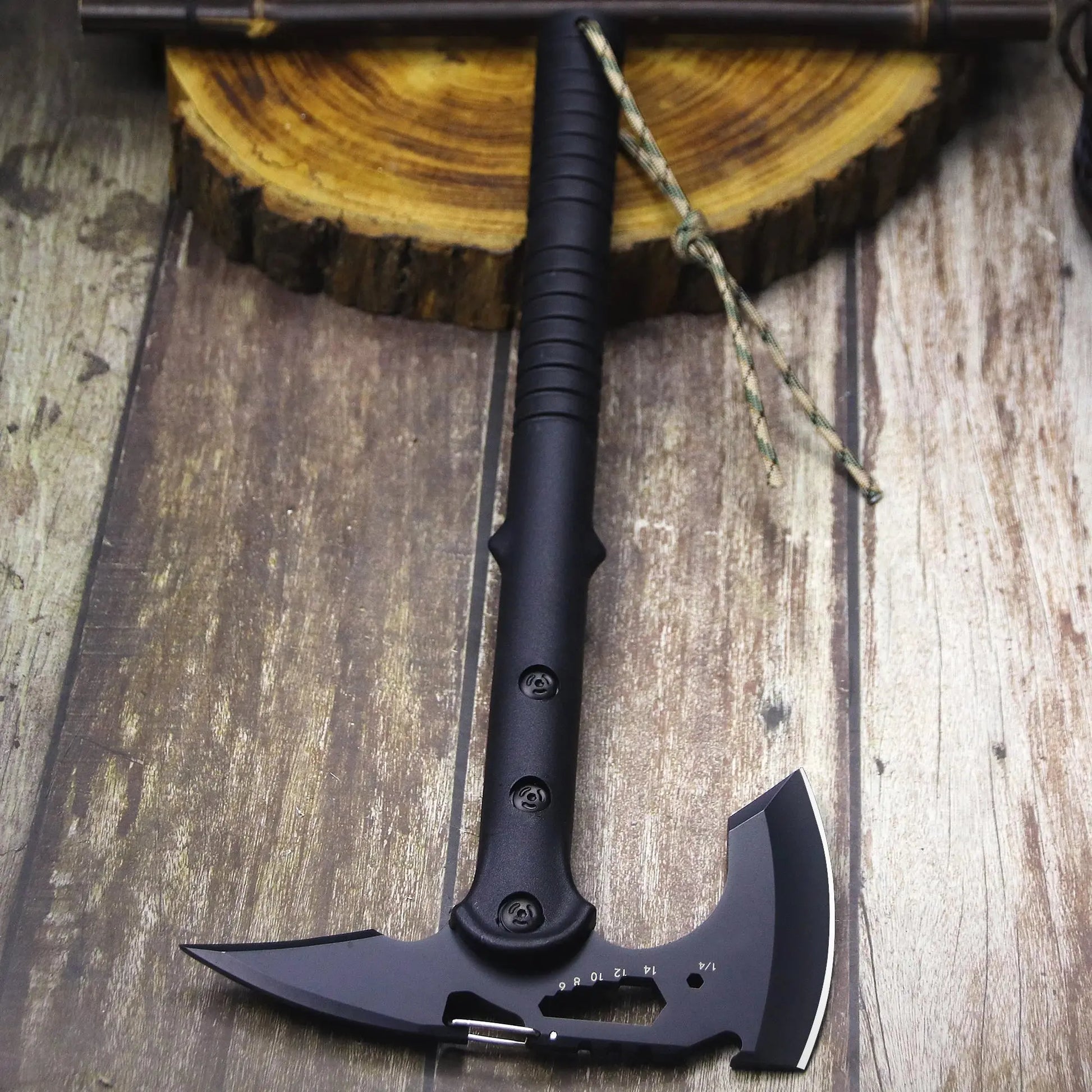 ABS handle Black 440 Outdoor tactical axe, jungle logging axe, outdoor camping self-defense rescue axe NewGen Gadgets