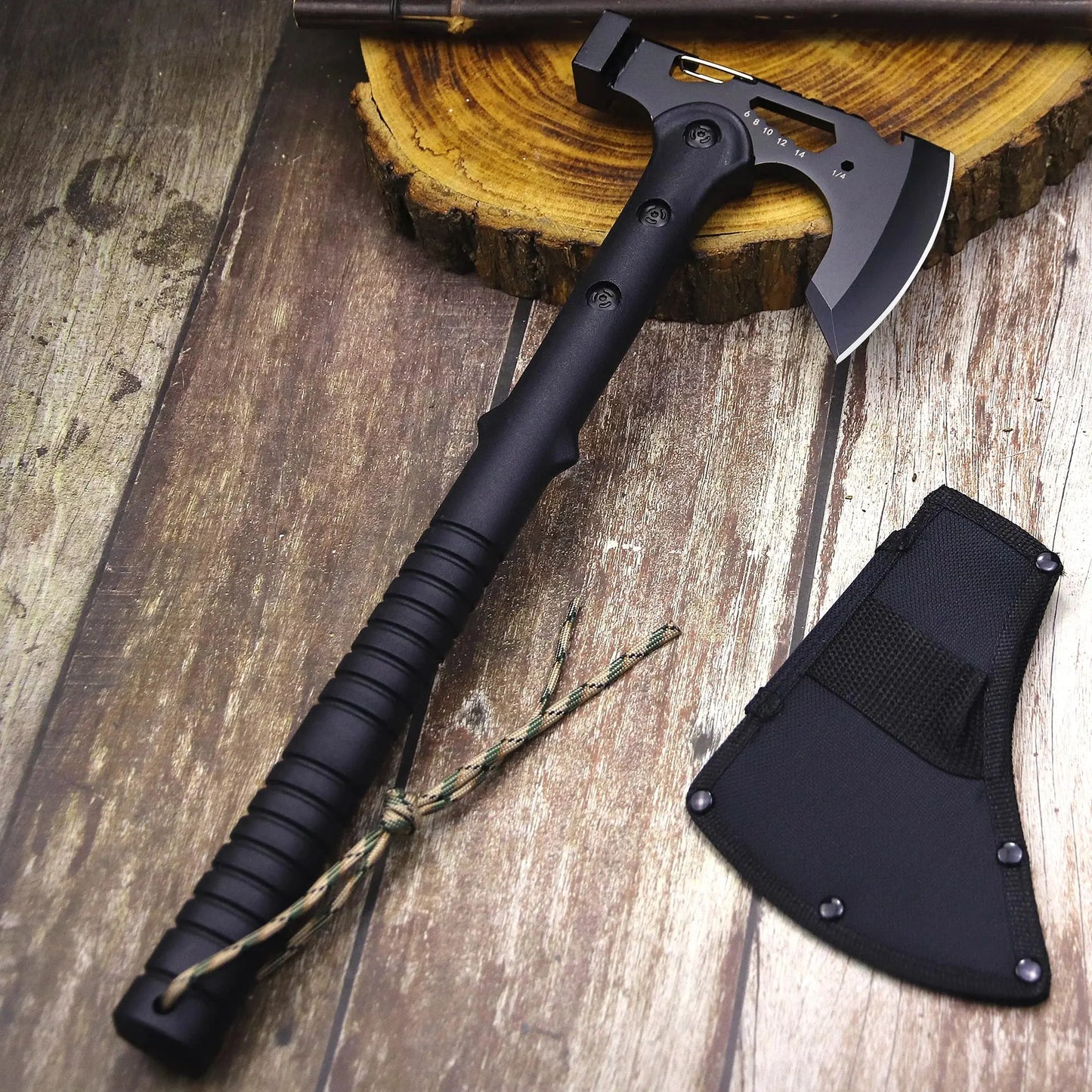 ABS handle Black 440 Outdoor tactical axe, jungle logging axe, outdoor camping self-defense rescue axe NewGen Gadgets