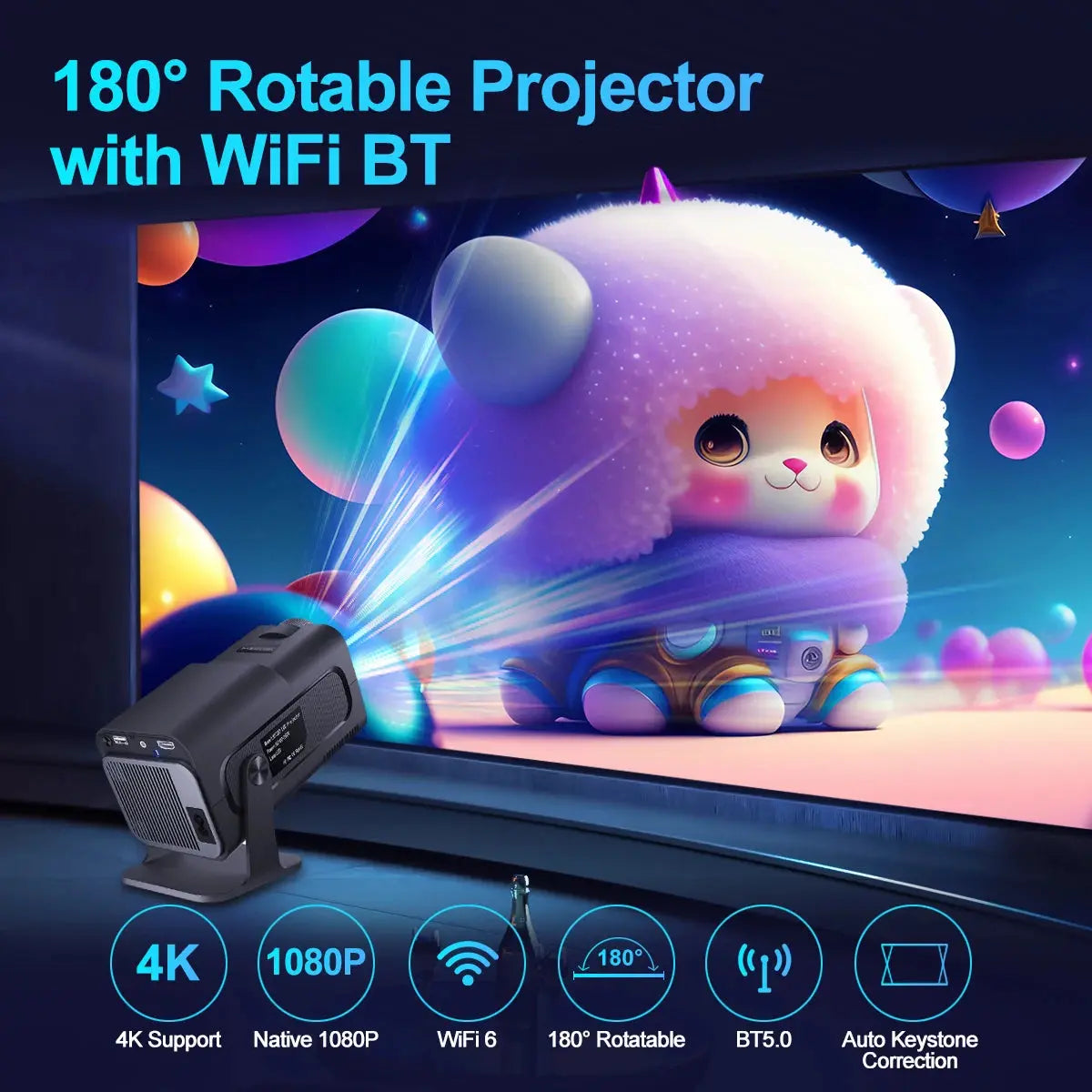 Magcubic 4K Android 11 Projector Native 1080P 390ANSI HY320 Dual Wifi6 BT5.0 1920*1080P Cinema portable Projetor upgrated HY300 NewGen Gadgets