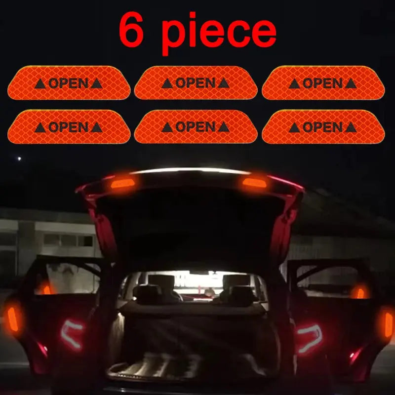 6 Piece Car Reflective Strips Warning Stickers For Lada granta vesta kalina priora niva xray largus Opel Astra H G J zafira NewGen Gadgets