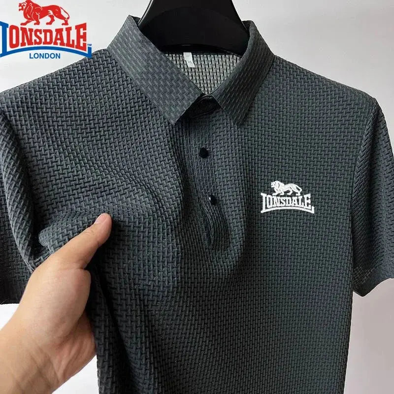 New Summer Embroidered LONSDALE Polo Shirt Men's Short Sleeve Breathable Top Business Casual Sweat-absorbing Polo-shirt for Men NewGen Gadgets