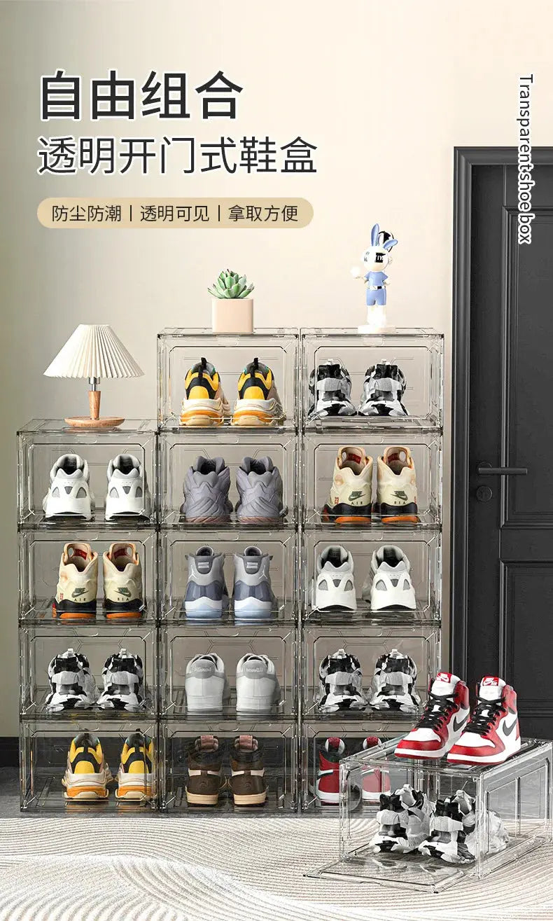 Six sided fully hard transparent shoe box storage plastic box AJ shoe storage box anti oxidation box home shoe display box NewGen Gadgets