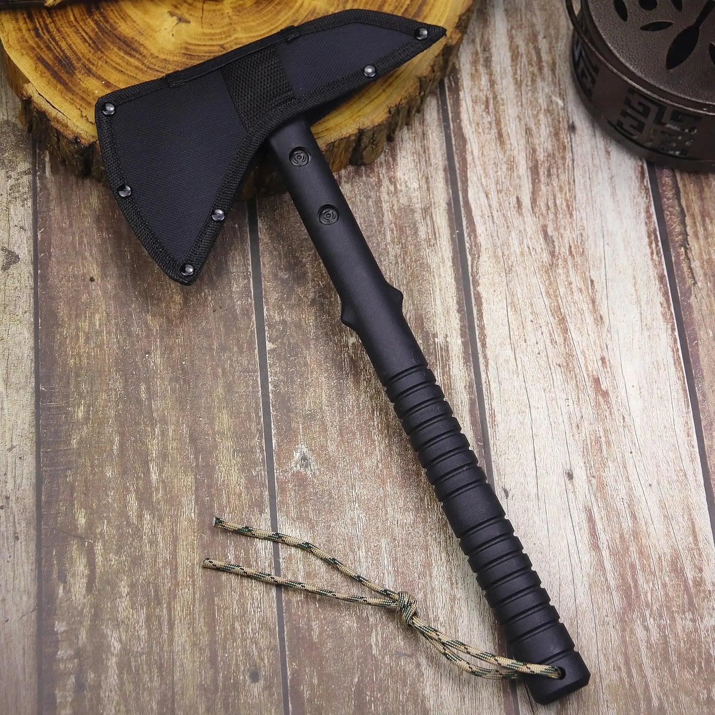 ABS handle Black 440 Outdoor tactical axe, jungle logging axe, outdoor camping self-defense rescue axe NewGen Gadgets